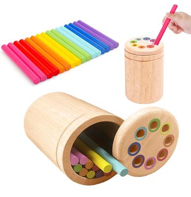 Non-Toxic Montessori Toys For Toddlers Wooden Learning Color Sorting Toys For Fine Motor Developmental Infants Sensory Matching Games