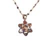 Purple Gold Hollowed-Out Super Flash Flower Plated Rose Gold Trendy Fashion Colored Gold Pendant Necklace