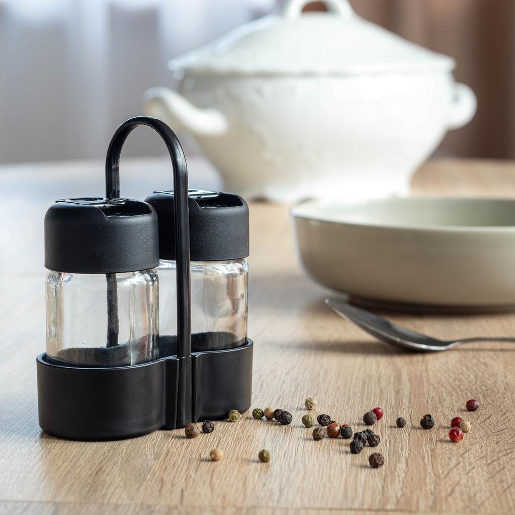 KADAX Zestaw Przyprawników Komplet Na Stół Stojak Solniczka i Pieprzniczka