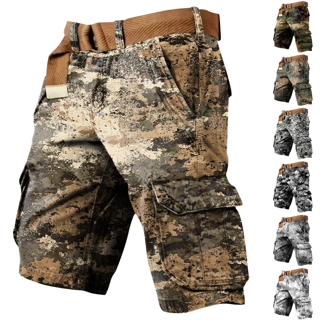 Men's Independence Day Printed Multi Pocket Workwear Shorts