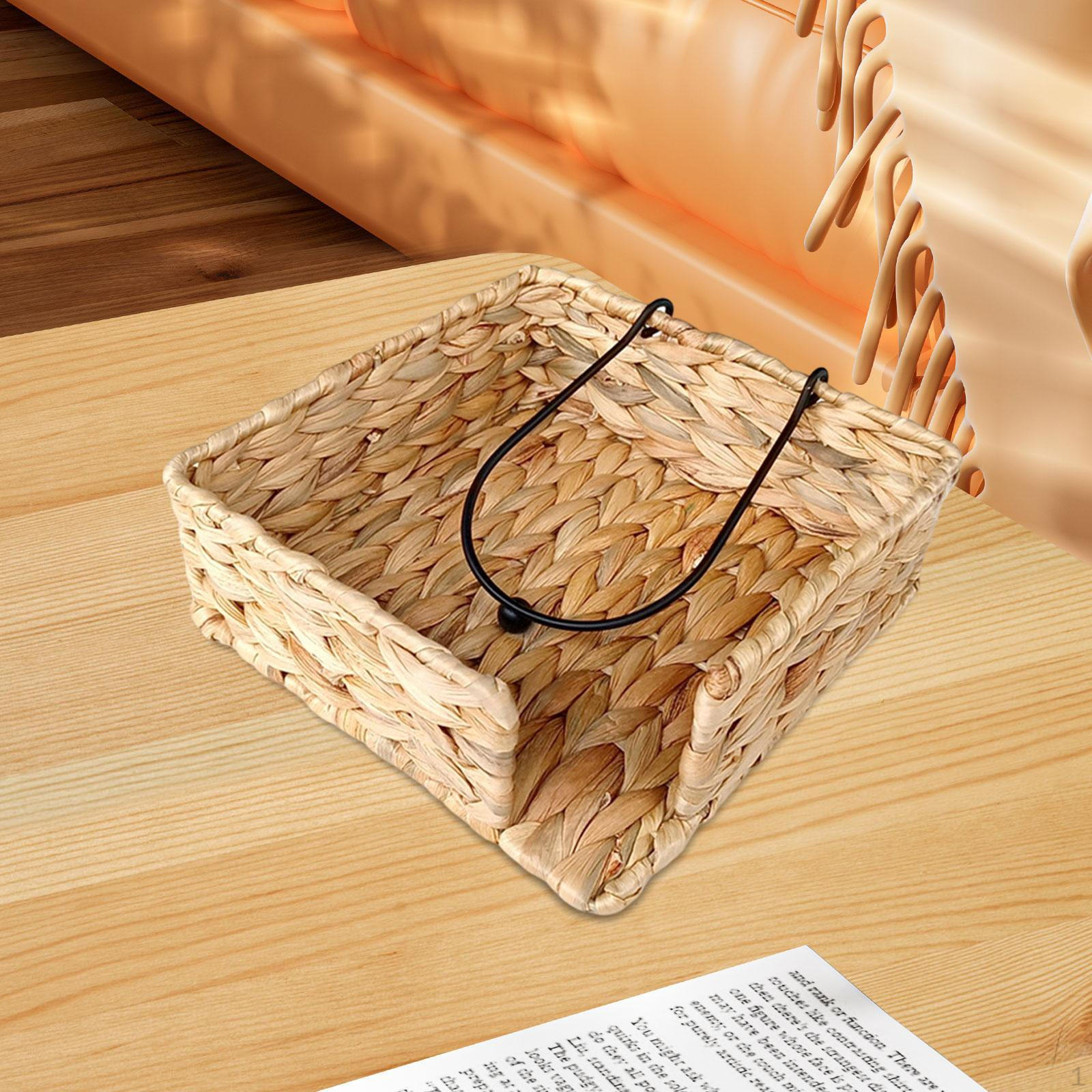 

Водяной гиацинт держатель для салфеток для лица плоская бытовая плетеная корзина для ванной комнаты 19cmx19cmx7cm