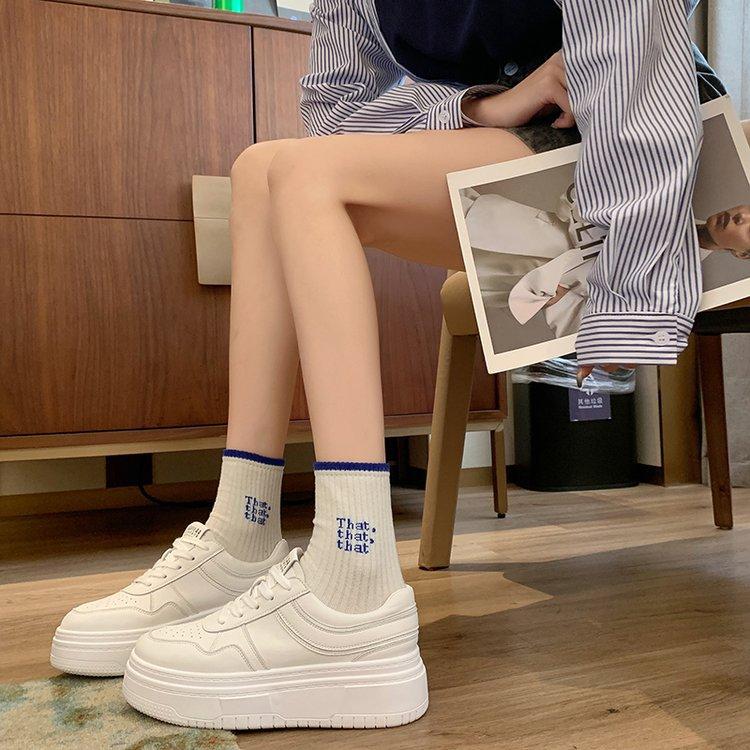 Beautiful~ Popular thick-soled little white girls spring and summer 2025 new versatile heightening board shoes round head shoes children