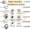 25Pcs Cooking Utensils Set, Stainless Steel Kitchen Utensils Set with Holder, Heat Resistant Metal Spatula Set Utensils Set for Cooking with Turners,