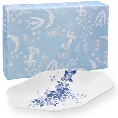 Wedgwood Official Wedding Gift Strawberry Bloom Indigo 31 X 17 X Wedding Gift for the Bride and Officially Imported Wrapping Multi-Dish, 4.5 Cm,