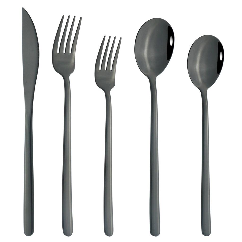 5/10/20-tlg. buntes Geschirr-Besteck-Set 304 Edelstahl-Besteck-Set Spiegelmesser Gabel Löffel Geschirr-Set Küchensilber