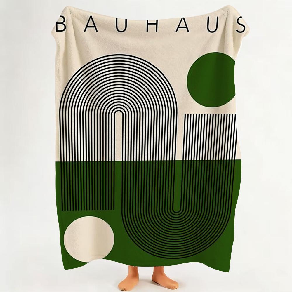 Coperta in Flanella Stile Bauhaus Adatta per Divano Soggiorno Camera da Letto