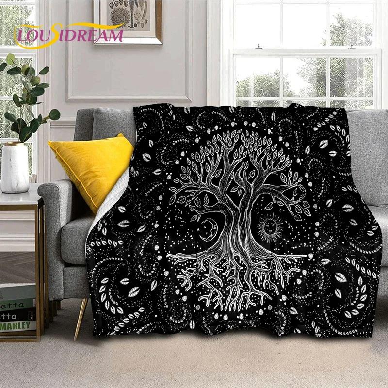 Tree of Life Nature Viking Yggdrasil Norse Soft Flannel Blankets,Throw Blanket Comfortable Blanket for Picnic Beds Home Bedroom