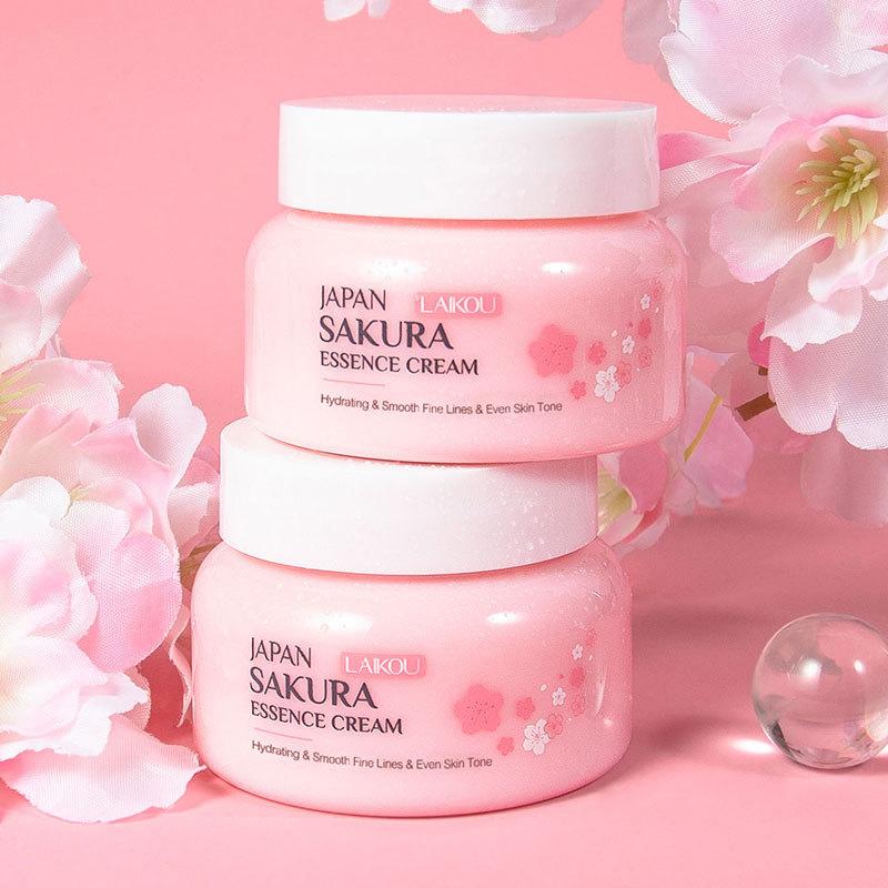 LAIKOU Crème pour le visage à l'essence de cerisier du Japon 60 g Crème hydratante pour le visage Améliore la sécheresse et les soins du visage