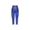 Spliced Contrast Multi-Pocket Removable Cargo Pants Women Bottoms Blue DD7098-480