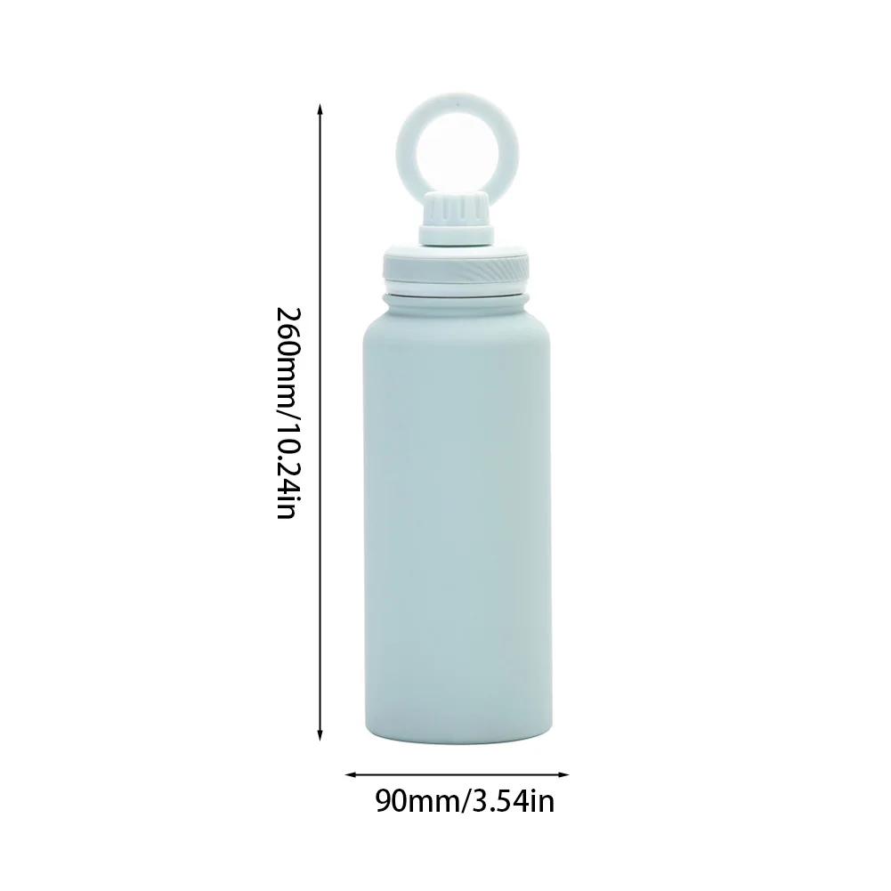 Sports Water Bottle Lid with Cellphone Magnetic Stand 1000ML Insulated Stainless Steel Sports Water Bottle Thermal Water Cup Lid
