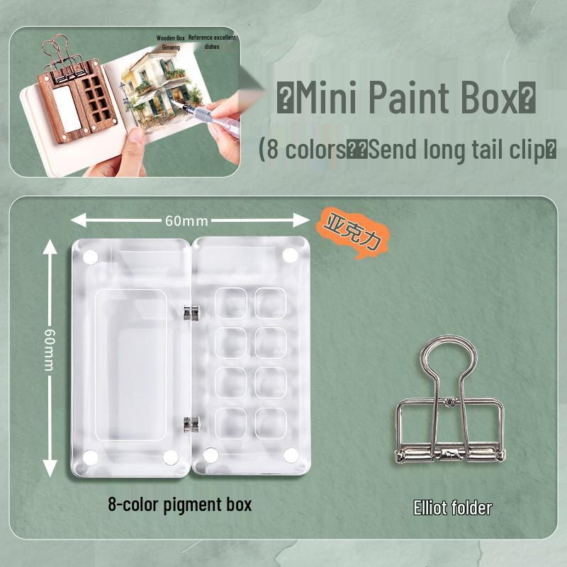 Portable Multi-Functional Watercolor Paint Box with Brush Washer Palette & Bucket