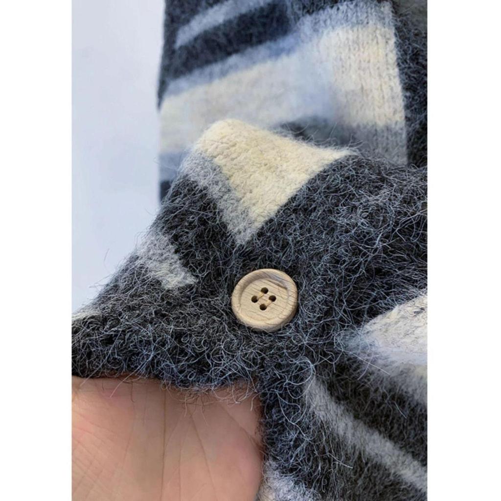 Autumn & Winter Thick Sleeveless Japanese Striped Knit Vest/Cardigan