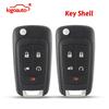 Kigoauto Afstandsbediening Sleutelhoes Shell 5 Knoppen Klapsleutel Fob Vervangende Hoes voor Buick LaCrosse GL8 Chevrolet Volt 2010-2015