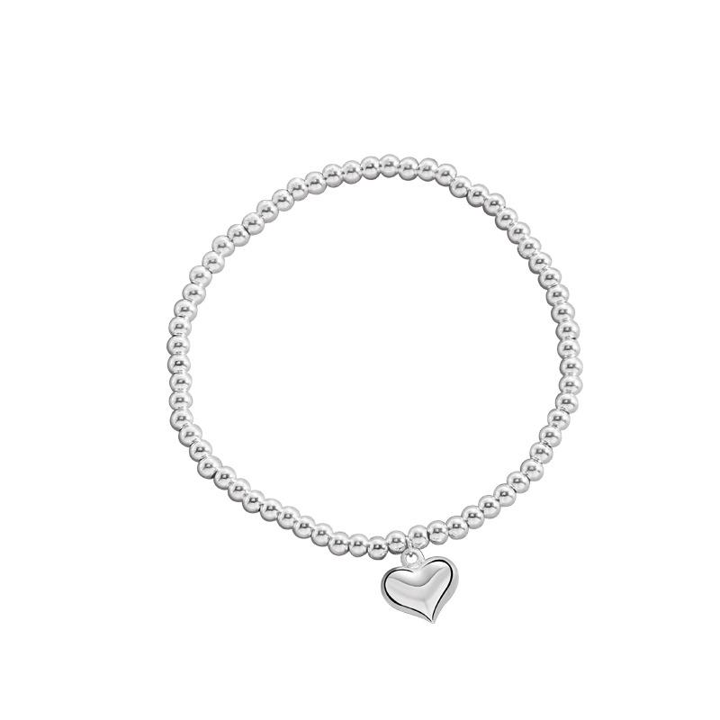 Sweet Love Round Bead Bracelet Women Niche Simple Design Ins Wind Elastic Bracelet Jewelry Women