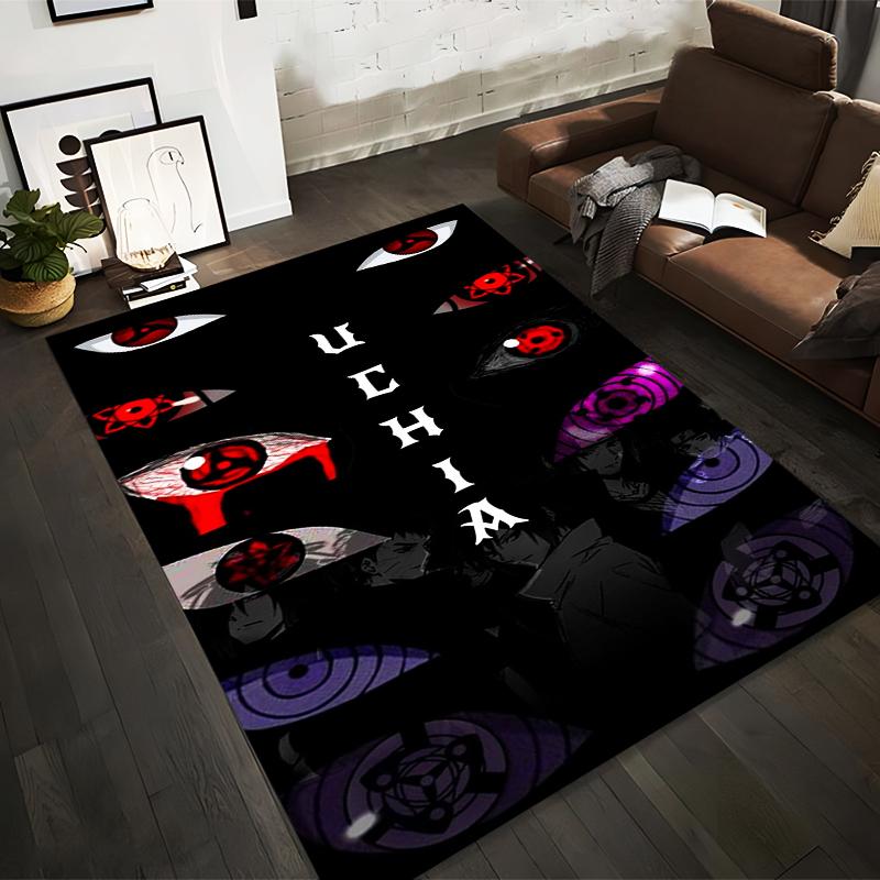 

Anime-Inspired Uchiha Clan Design Carpet with Sharingan Eyes Pattern Suitable for use as an anti-slip for living room bedroom sofas 40x60cm( 15x23in )
