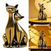 Handmade Brass Couple Cats Figurine Elegant Metal Kitten Lover Statue Decors for Valentines Day Gift Ornament