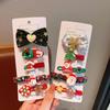 5Pcs/Set  Christmas Hair Clip Hair Tie Children Christmas Gifts Cute Santa Claus Snowman Elk Hair Accessories