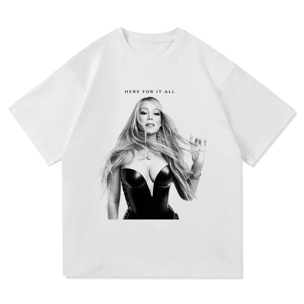 

Mariah Carey Here for It All TShirt 2025 New Album Retro Men/women Clothing Harajuku Quick Dry Clothes Vintage Hiphop T-Shirts L