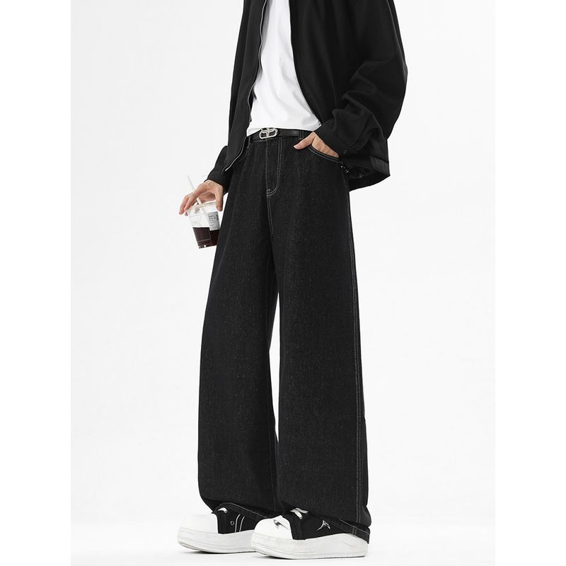 Wassup American Retro Jeans for Men, Autumn 2025 New Trendy Versatile Couple Casual Wide-Leg Long Pants