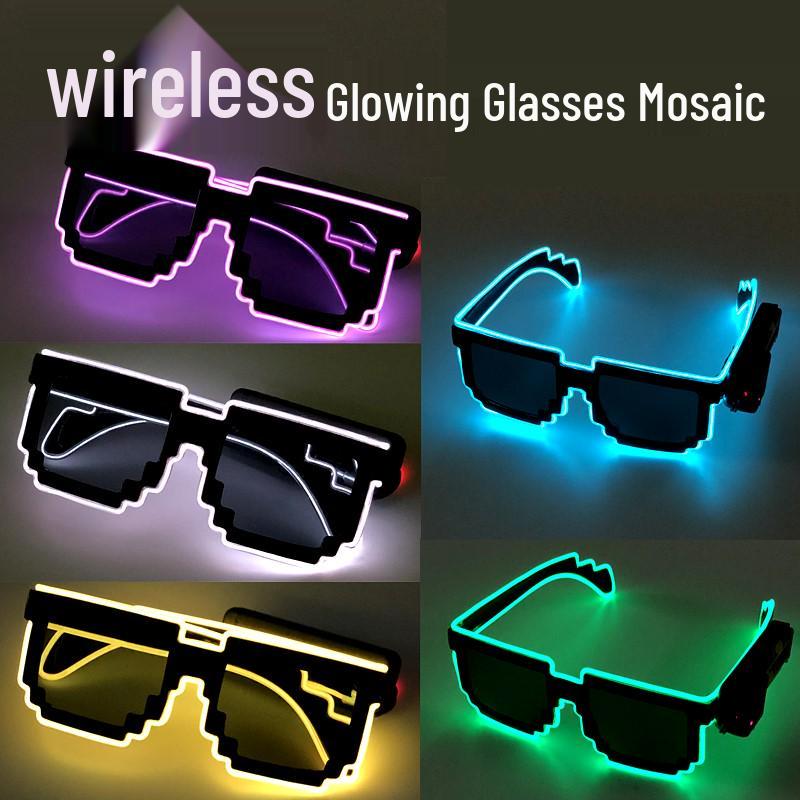 LED Mosaic Party Sunglasses - Cool Night Glow Glasses for Birthdays, Concerts, and Nightclubs
