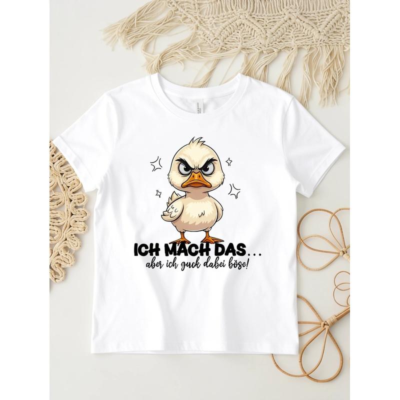 T-Shirt with Text Ich Mach Das Aber Ich Guck Dabei Buse Funny Duck Language for Men Women Unisex All Season Funny T-Shirt