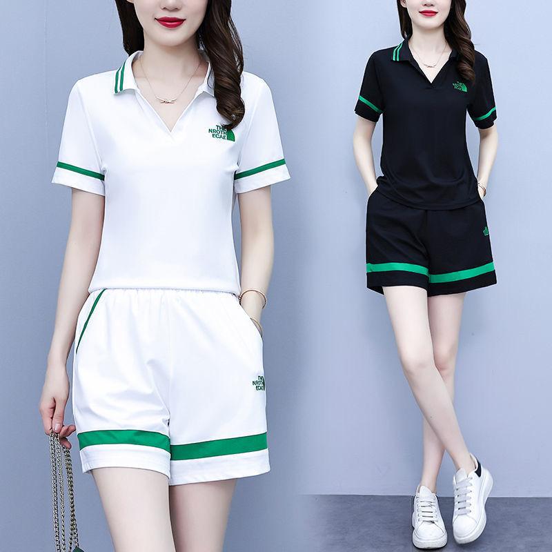 Big-size Casual Sports Outfit for Women, Summer Korean-style Trendy Women's Fashionable and Stylish Two-piece Set