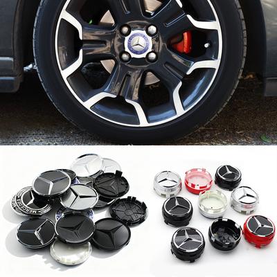 4Pcs 60mm 75mm Car Wheel Center Logo Badge Hub Cap For Mercedes Benz W211 W205 W213 W203 C218 A207 CLA CLS E Class Accessories CW1 T2