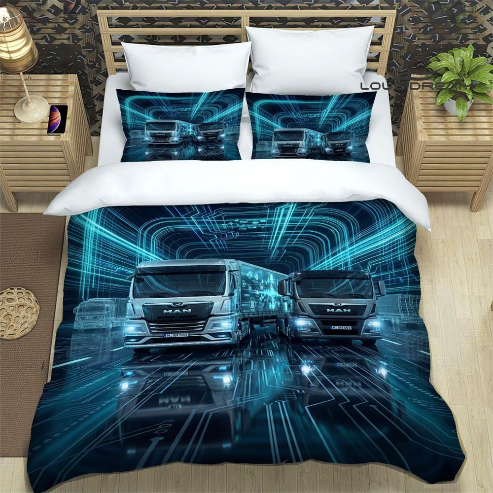 M-Man truck Set Biancheria da Letto Stampata Retrò set squisito di biancheria da letto copripiumino set piumone set biancheria da letto lusso regalo di compleanno