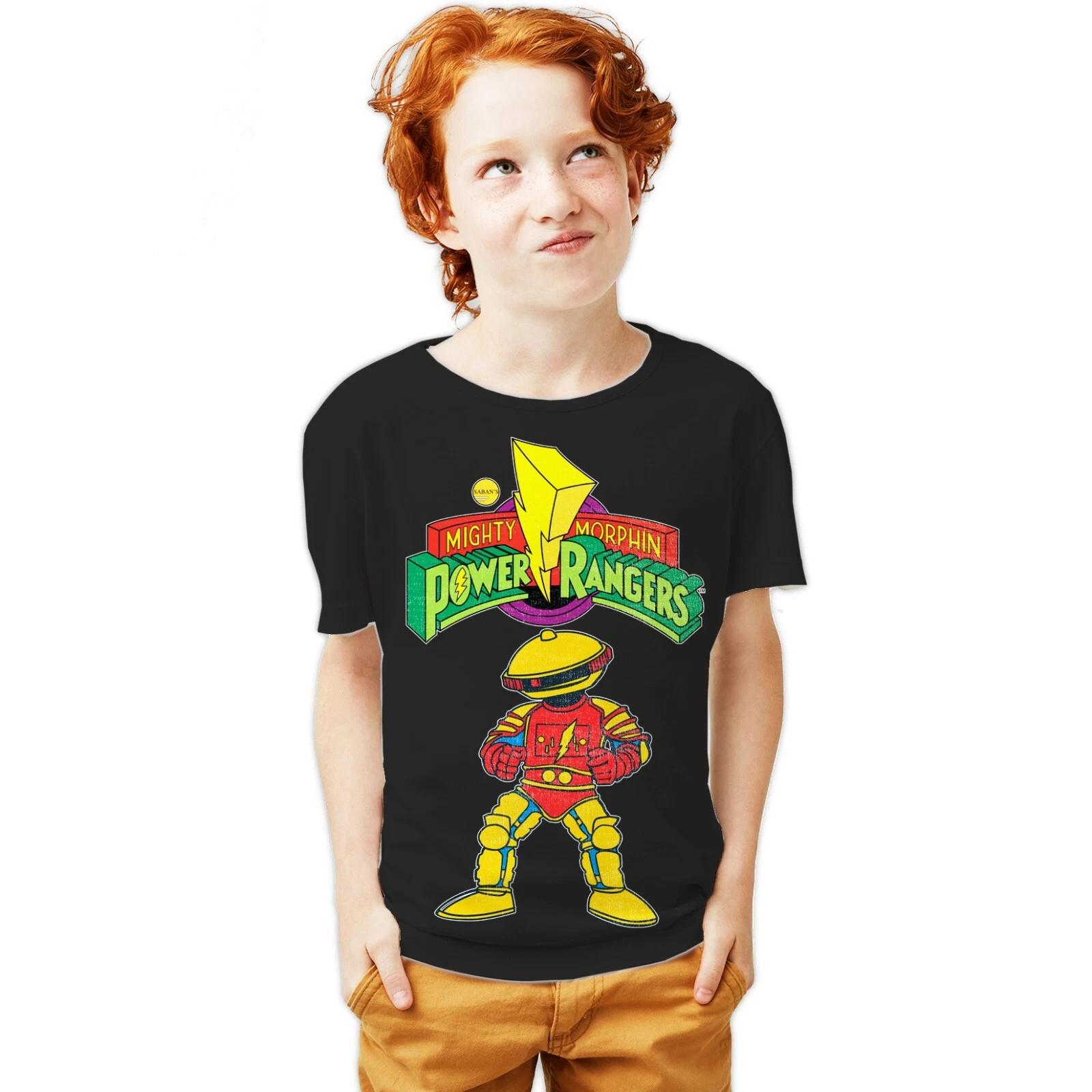 

Power Rangers Logo Alpha Official Youth T-Shirt For 12-14 Years Rangers Boys Tee 100