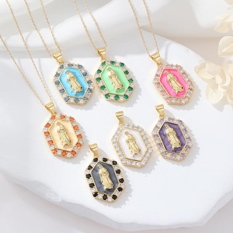 

Трансграничный религиозный кулон-подвеска с Девой Марией - Аксессуар для изготовления украшений своими руками Real Gold Electroplated, High Color Retention