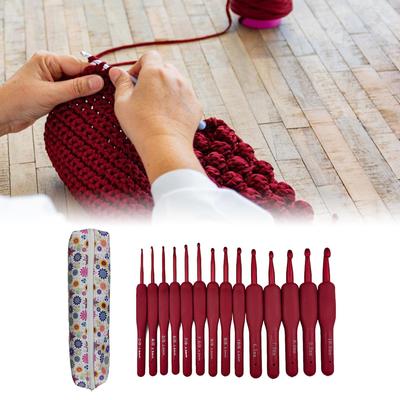 14Pcs Ergonomic Handle Crochet Hook for Knitting Weaving Craft 2.0mm-10mm Ergonomic Crochet Hook for Beginner Hobbyist