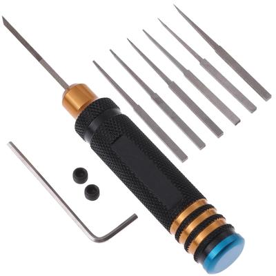 Rubonarie Plastic Model Crease Chisel Set of 7, 0.1-2.0mm (Black)