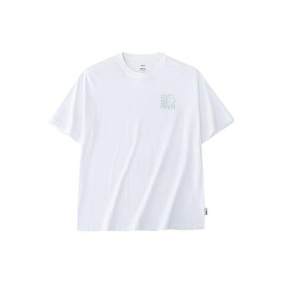 X Popeye Cartoon Letter Round Neck Loose Short Sleeve T-Shirt Men Tops Pure-White 152428150-1