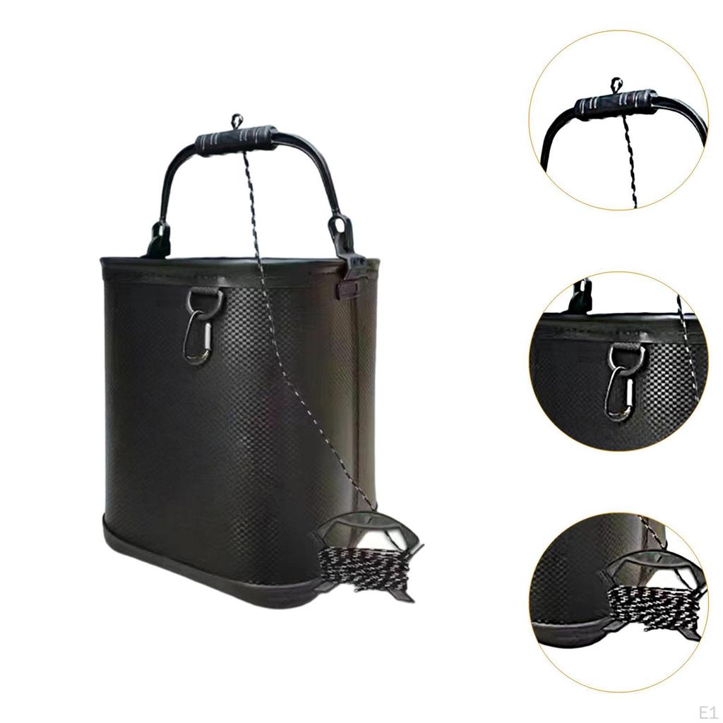 Fish Bucket Container Wash Basin Traveling Beach EVA with Rope 17L Live Holder Camping Water