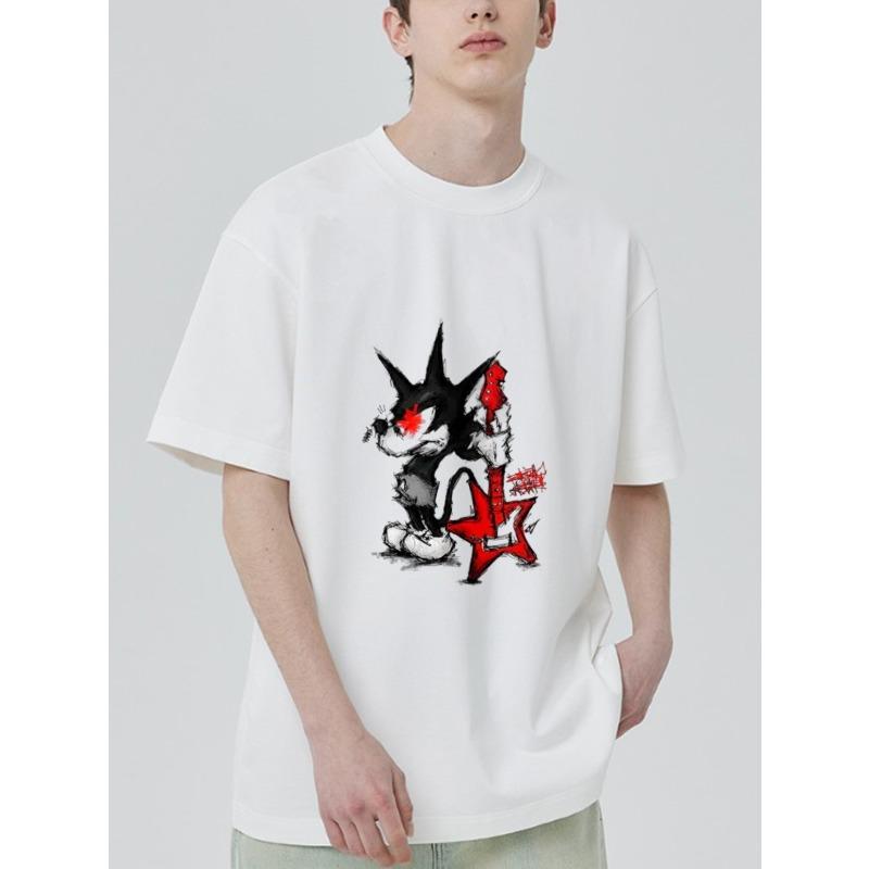 Bílé tričko s potiskem hada, diamantu a peněz, ležérní streetwearový top pro muže a ženy