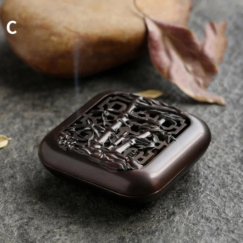 Mini-Räucherstäbchendose aus Legierung, Spule, Räuchergefäß, Pflaumenblüte, Bambus, Chrysantheme, 4-Gentlemen, Zen-Sandelholz-Brenner, Heimdekoration