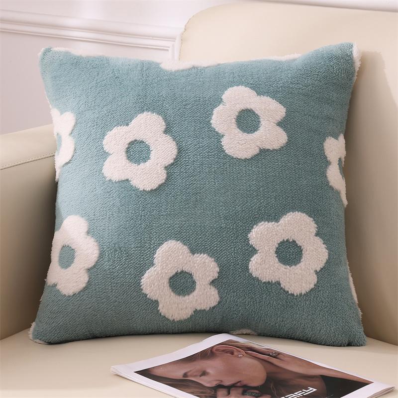 

Tufted Colorful Dot Throw Pillow Covers Light Luxury Flower Pillowcase Square Cushion Case Backrest Couple Pillowcase JAF113 45x45cm