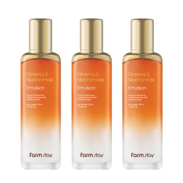 

FarmStay Ginseng & Niacinamide Тонер 150 мл, Сыворотка 35 мл, Эмульсия 120 мл, Крем 55 мл (15 вариантов) #Emulsion 120ml x 3pcs