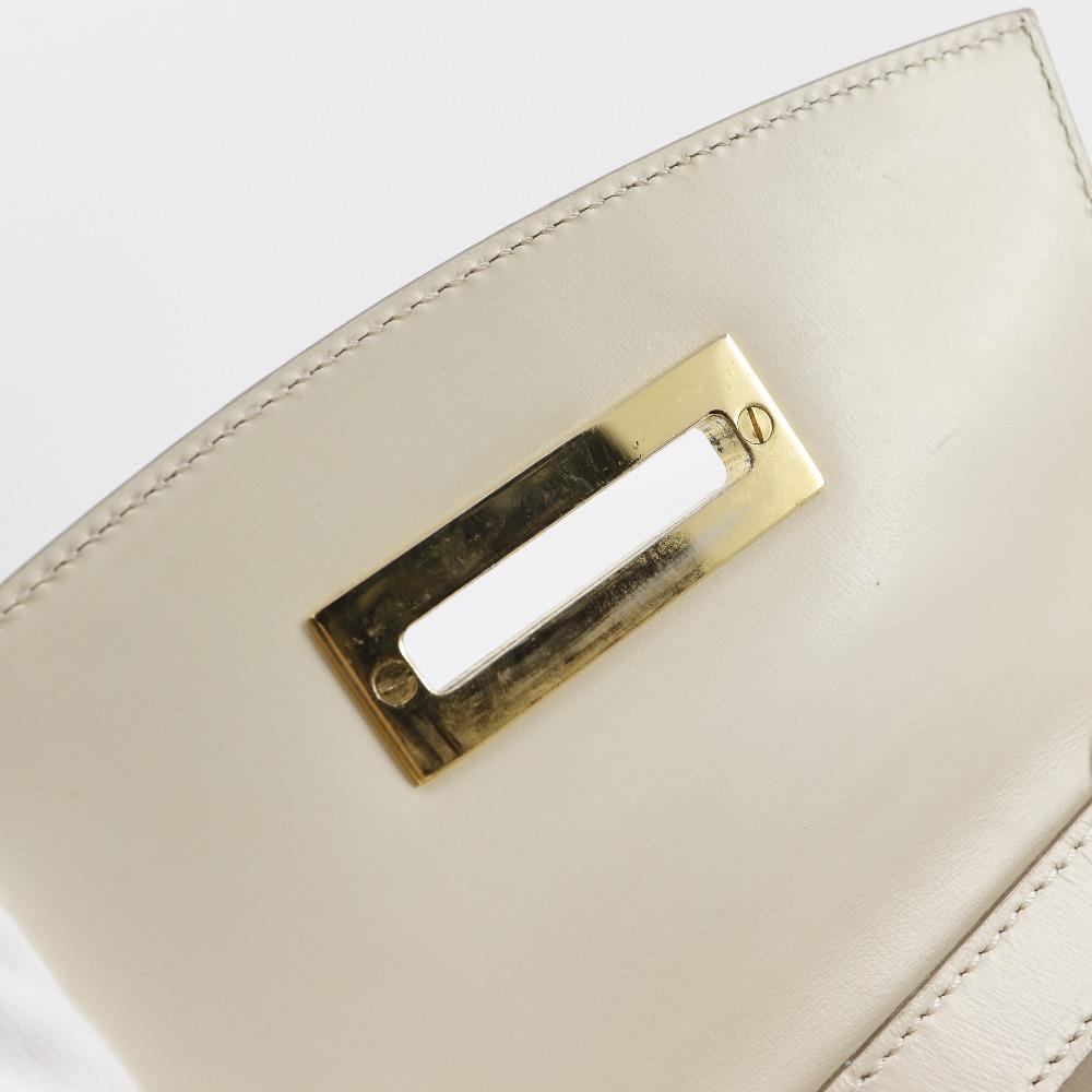 CELINE 2WAYShoulder Handbag vintage White Calfskin Women Used