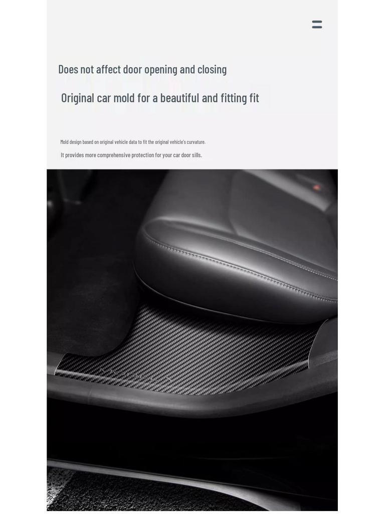 Tesla Model Y Carbon Fiber Rear Door Sill Protectors