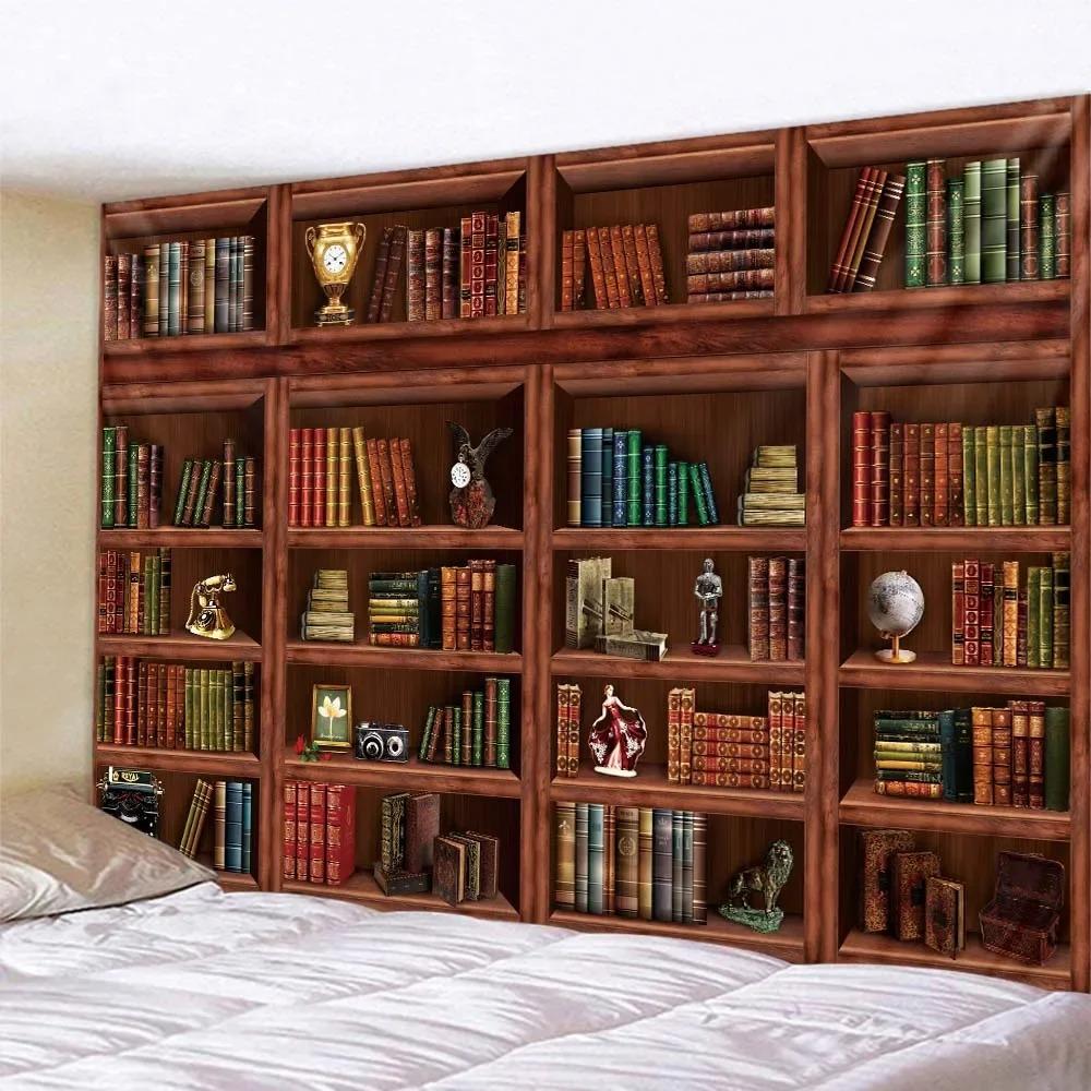 

Винтажный узор книжной полки, декоративный гобелен, декор для дома, стены, офиса, гостиной, гобелен 200x150cm