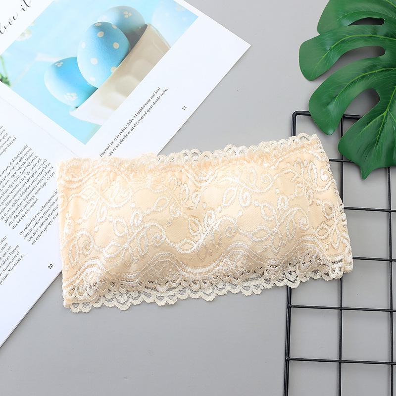 Spring and Summer Women's Lace Tube Top with Shoulder Straps - Style 826.