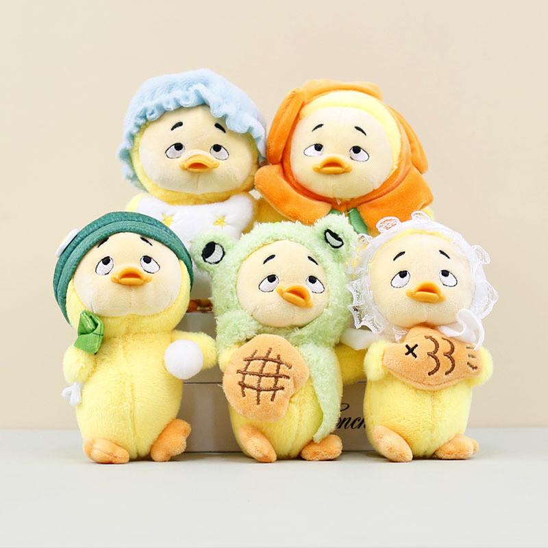 Chaveiro de Pelúcia Adorável de Pato de Estimação Boneca de Animal de Pelúcia Fofa Com Pelúcia Curta
