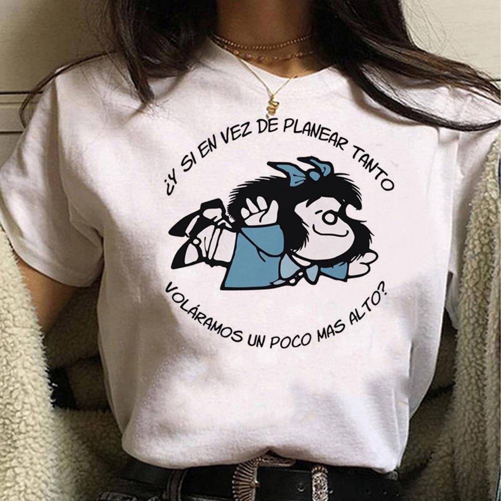 Mafalda t-shirts women harajuku Japanese anime top female 2000s manga clothes