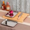 Thickened Wooden Cutting Board with Drawers Multi-Functional Bread Cutting Board Non-Slip Natural Material Cutting Plate Mat
