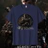 Black Myth Wukong Men's Cotton T-shirt Journey To The West Game Wukong Retro Graphic Tshirt Adventure Game Money King Tees