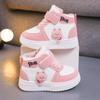 Girls' High-Top Canvas Shoes: Soft Sole, Shock-Absorbing, Anti-Slip Sports Sneakers for Toddlers & Kids - Autumn/Winter 2025 Collection.