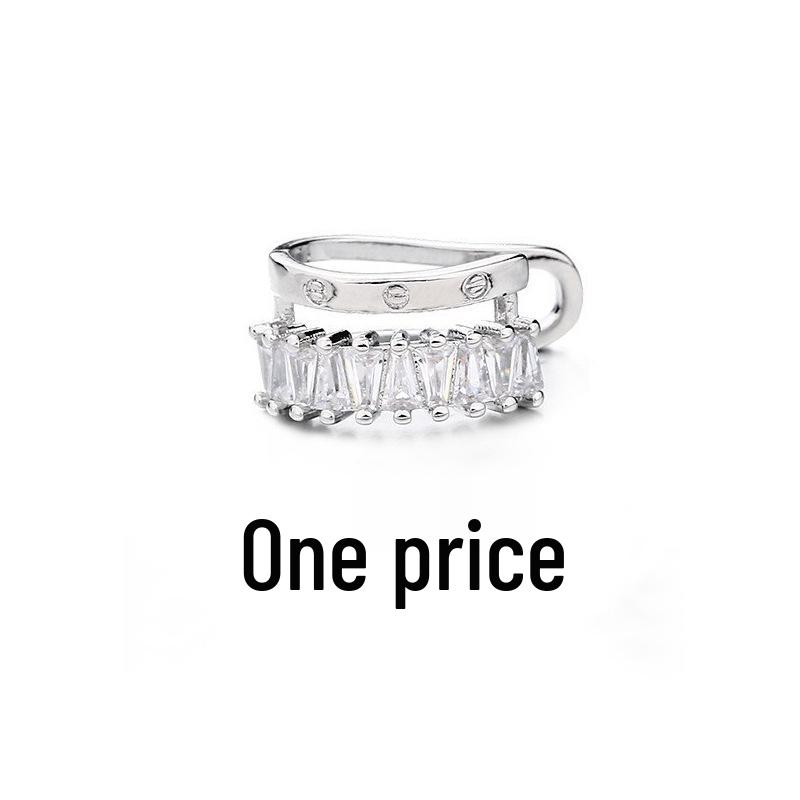 Clipsuri de urechi elegante cu zirconiu în formă de val: Stil european și american, nu este nevoie de piercing