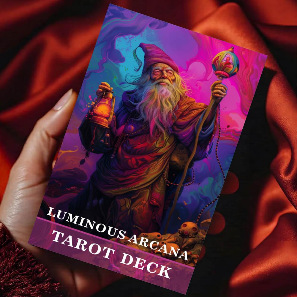 78 Card Luminous Arcana Tarot Deck, 13x8 Cm Perfect for Wisdom, Creativity, and Awakening Readers, Card Game for Insight