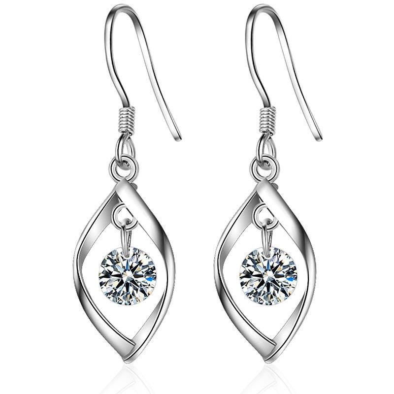 New 925 Silver Stud Earrings AAA Zircon High Quality For Women's Wedding Fine Jewelry Accessories Party Gift